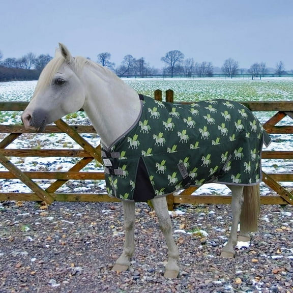 TuffRider 1200D Ripstop 220 GSM Polyfill Pony Horse Print Standard Neck Two Tone Pony Turnout Blanket