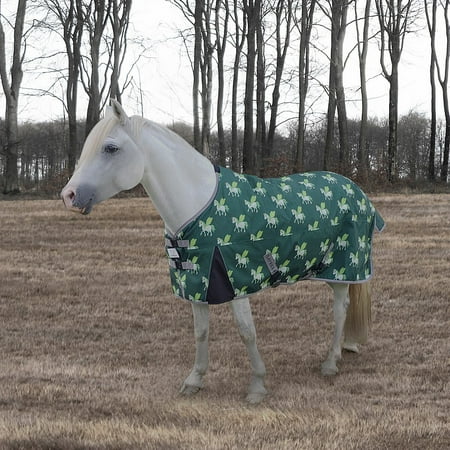 TuffRider 1200D Ripstop 220 GMS Polyfill Pony Horse Print Standard Neck Two Tone Turnout Blanket