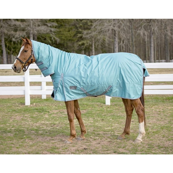 TuffRider 600 D Comfy Winter Medium Weight Turnout Blanket w/ Combo Neck- 200 GMS- Turquoise- 84
