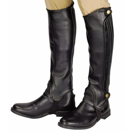 TuffRider Adult Grippy Grain Half Chaps Black S