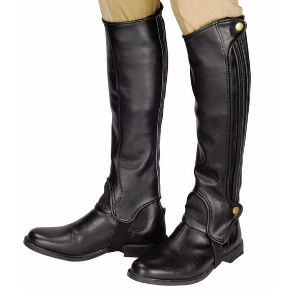 TuffRider Adult Grippy Grain Half Chaps Chocolate XL