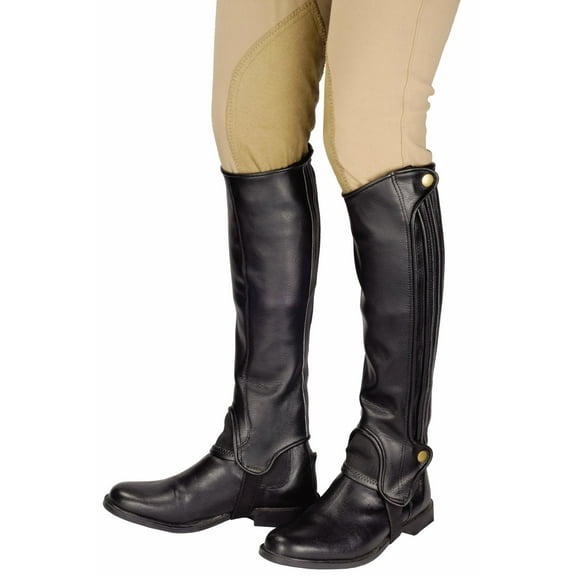 TuffRider Adult Grippy Grain Half Chaps Tall Black L