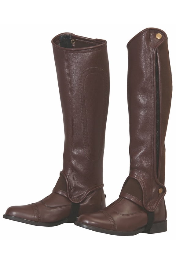 Adult Grippy Grain Half Chaps Tall Chocolate L