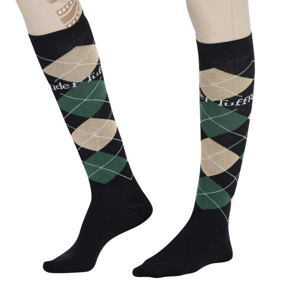 TuffRider Argyle Socks Blk/Beige/Olive