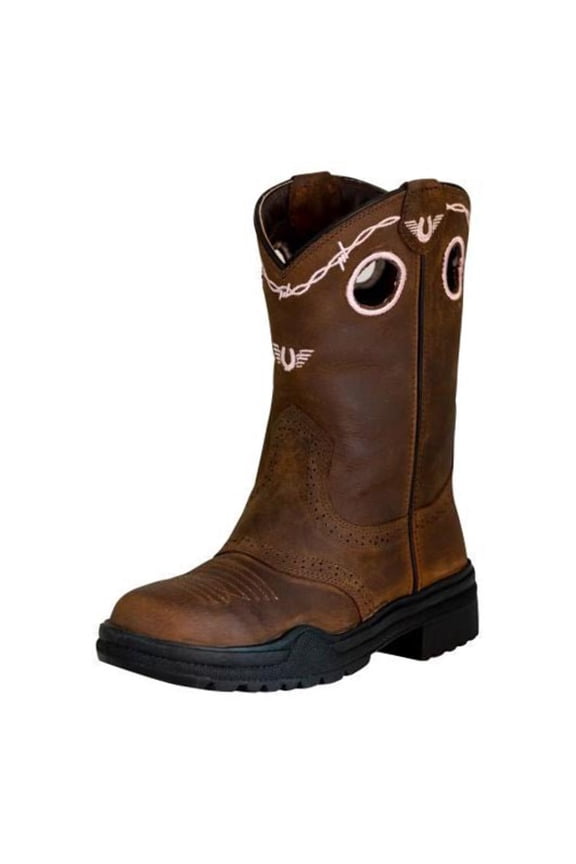 TuffRider Children Yosemite Barbed Wire Embroidered Round Toe Western Boots