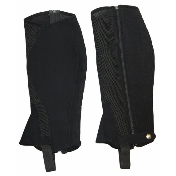 TuffRider Children's Airflow Synthetic Half Chaps Black XL