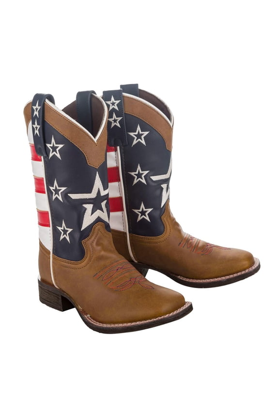 Children's American Flag Cowboy Western Boot