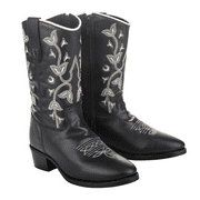 Children's Black Floral Western Boot