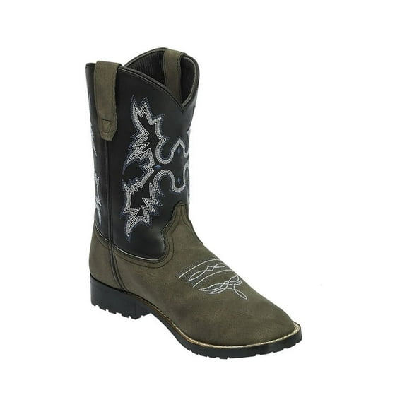 TuffRider Children's Canyonlands Square Toe Western Boot- Brown w/ Tan- 10C