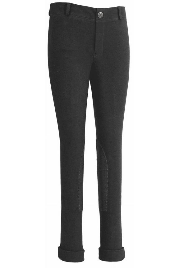 TuffRider Children's Cotton Embroidered Pull-On Jodhpurs - Black - 12