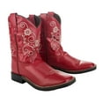 thumbnail image 1 of TuffRider Children's Fire Red Floral Western Boot, 1 of 7