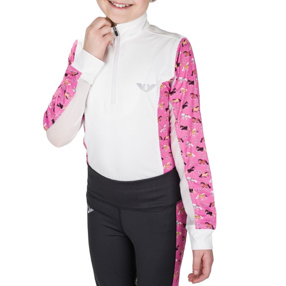 TuffRider Children's Puff Ponies Show Shirt- White- Small