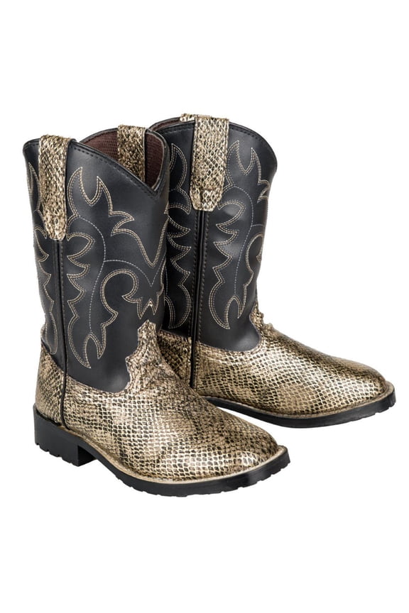 Children's Black Snake in My Boot Western Leather Boots