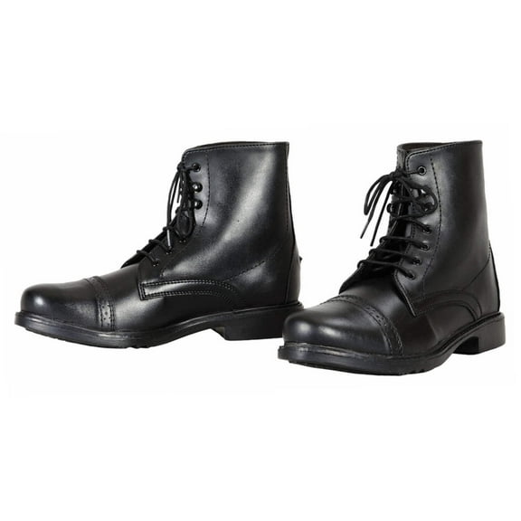 TuffRider Children's Starter Lace Up Laced Paddock Boots, Black, 2