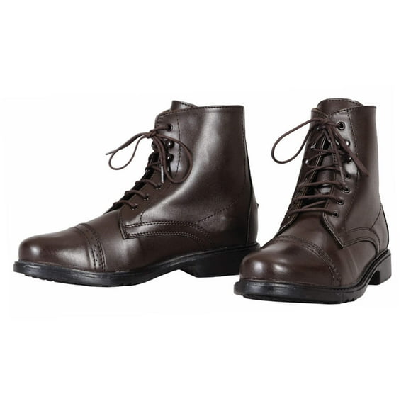 TuffRider Children's Starter Lace Up Laced Paddock Boots, Mocha, 4