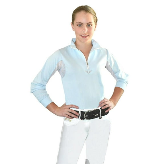 TuffRider Youth Long Sleeve Ventilated Technical Sport Shirt – UV Protection, Quick-Dry, Mesh Undersleeves