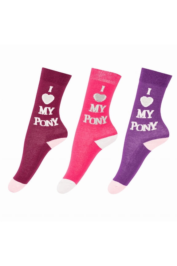 TuffRider Childs I Love My Pony Socks 3 Pack