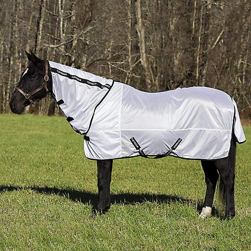 TuffRider Comfy Mesh Combo Neck Fly Sheet 84 Blau – Fliegenschutzdecke Für Pferde, UV-Schutz, Atmungsaktiv