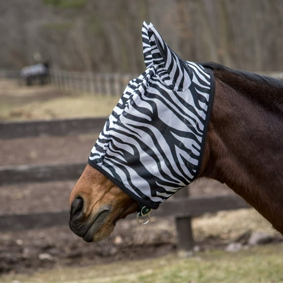 TuffRider Comfy Plus Zebra Print Fly Mask- Cob