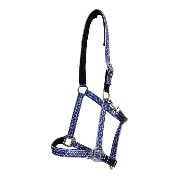 TuffRider EasyCare Diamond Mosaic Break Away Halter-Navy-Horse
