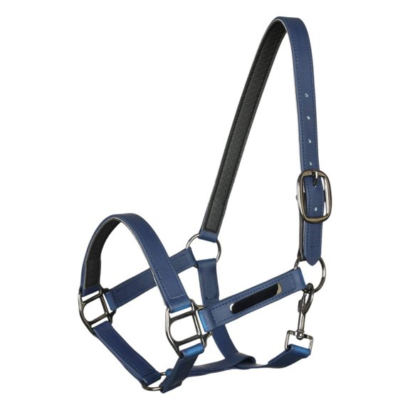 TuffRider EasyCare EquiLeather Break Away Halter-Navy-Horse