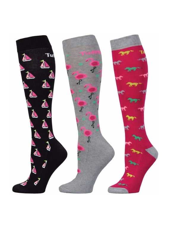 TuffRider Flamingo/Boat/Horse Socks 3 Pack