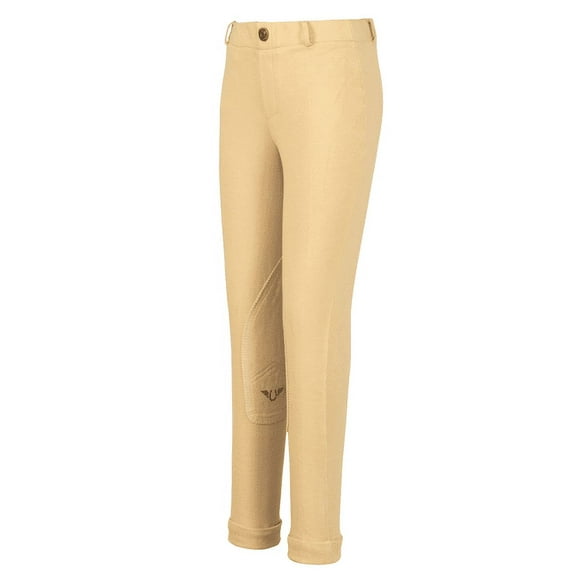 TuffRider Girl's Starter Lowrise Pull-On Jods Breech, Light Tan, 2