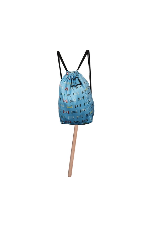 Hobby Horse Travel Backpack- Blue with Jump design