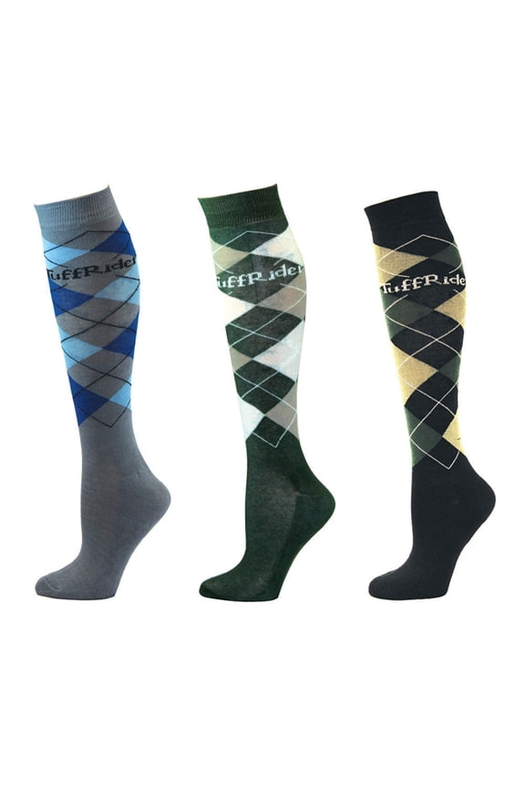 TuffRider Ladies Argyle Knee Hi Socks - 3 Pack
