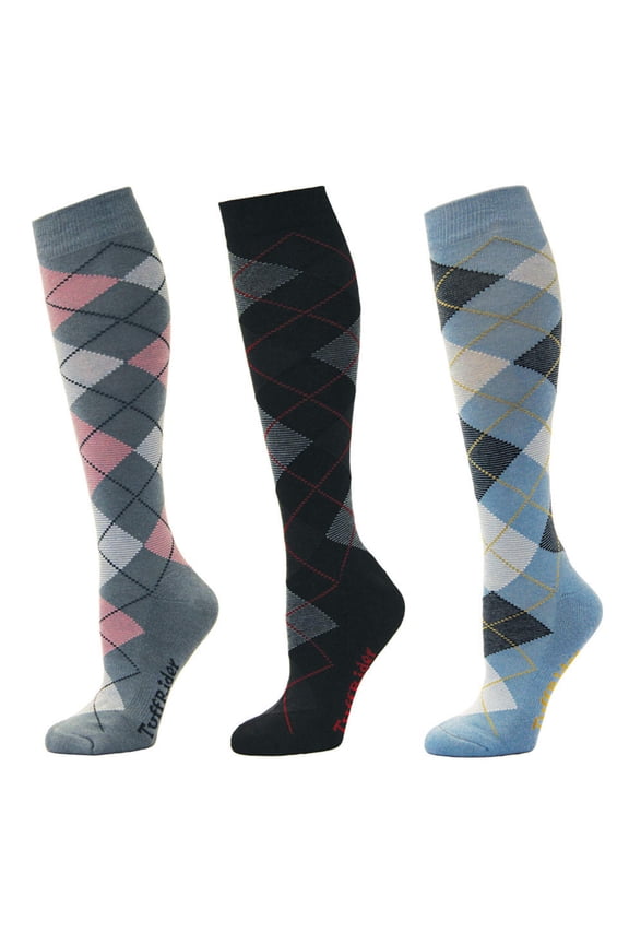 TuffRider Ladies Bamboo Argyle Knee Hi Socks - 3 Pack