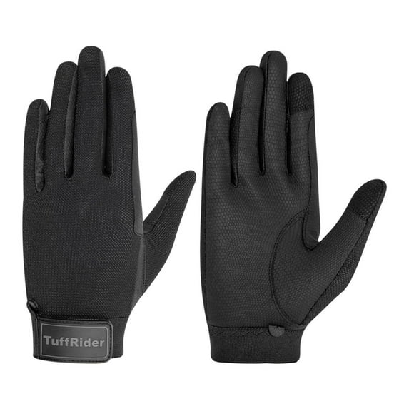 TuffRider Ladies Cool Flow Air Mesh Summer Riding Gloves- Black- X-Large