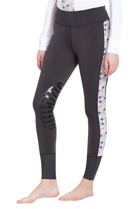 Ladies Iris EquiCool Riding Tights - XL Charcoal/Print