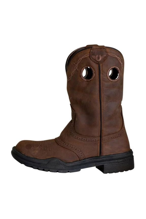 TuffRider Women Leigh Embroidered Barbwire Leather Round Toe Western Boots