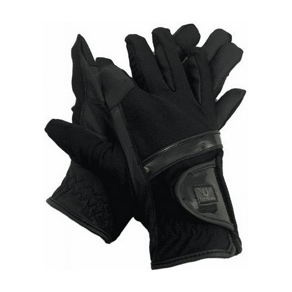 TuffRider Ladies Mesh Summer Gloves with Glitter Strap- Black- XS