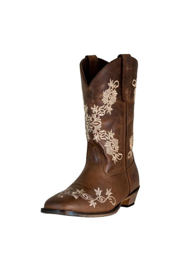 TuffRider Women Mormon Embroidered Leather Square Toe Western Boots
