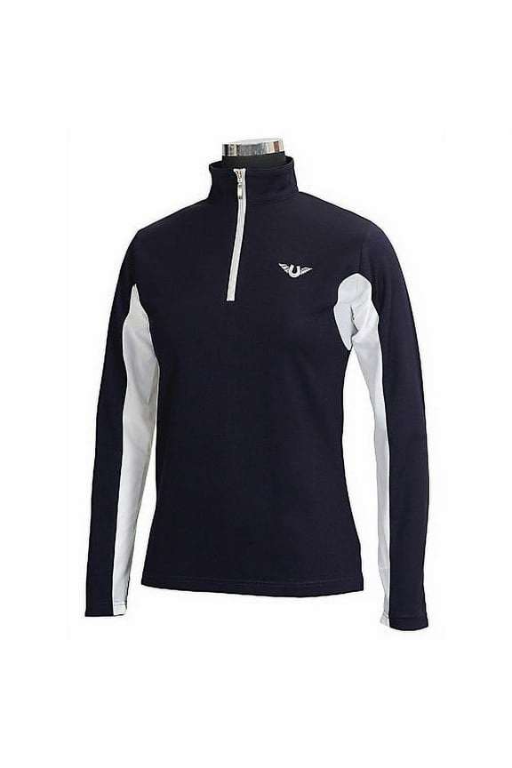 Ladies Ventilated Technical Long Sleeve Sport Shirt Navy Small