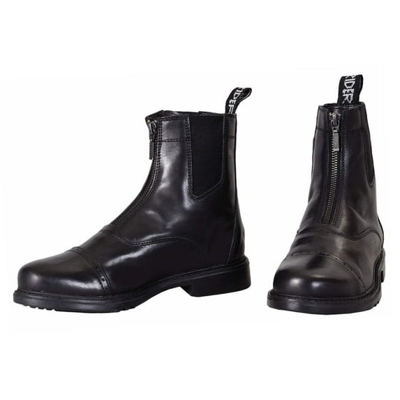 TuffRider Men's Baroque Front Zip Paddock Boots w/ Metal Zipper