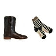 thumbnail image 1 of TuffRider Men's El Paso Western Round Toe Boot- Premium Tan Leather- 8.5 With Free Assorted Striped Socks, 1 of 8