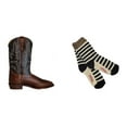 thumbnail image 1 of TuffRider Men's Grant Wide Square Toe Western Boot- Brown- 7.5 With Free Assorted Striped Socks, 1 of 1