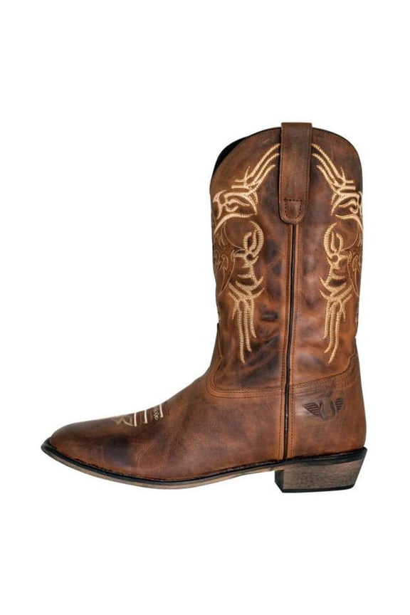 Men's Lamar Wide Square Toe Western Boot- Brown- 7