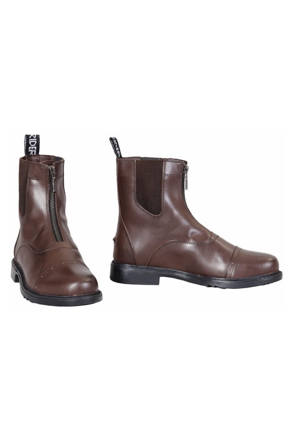 TuffRider Men's Baroque Front Zip Paddock Boots w/ Metal Zipper