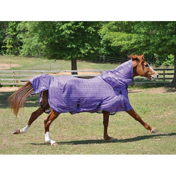 TuffRider Power Mesh Detachable Neck Fly Plaid Sheet - Orchid/Violet - 87