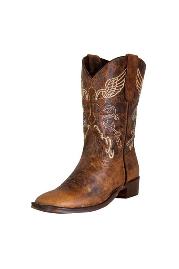 TuffRider Toddlers Sequoia Cross Wing Embroidered Square Toe Western Boots