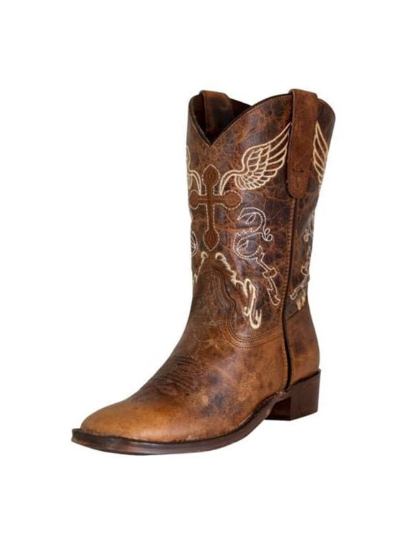 TuffRider Toddlers Sequoia Cross Wing Embroidered Square Toe Western Boots