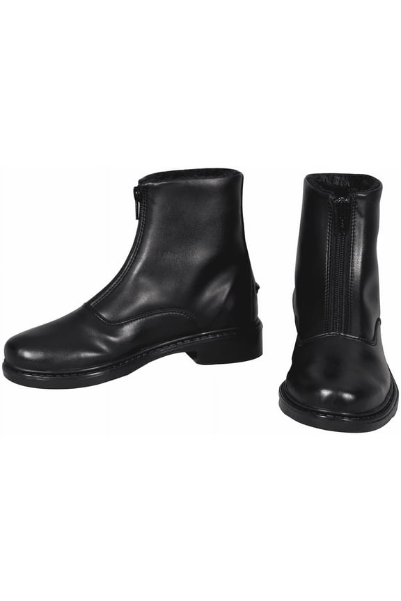 TuffRider Children's Winter Fleece Lined Front Zip Paddock Boots Black