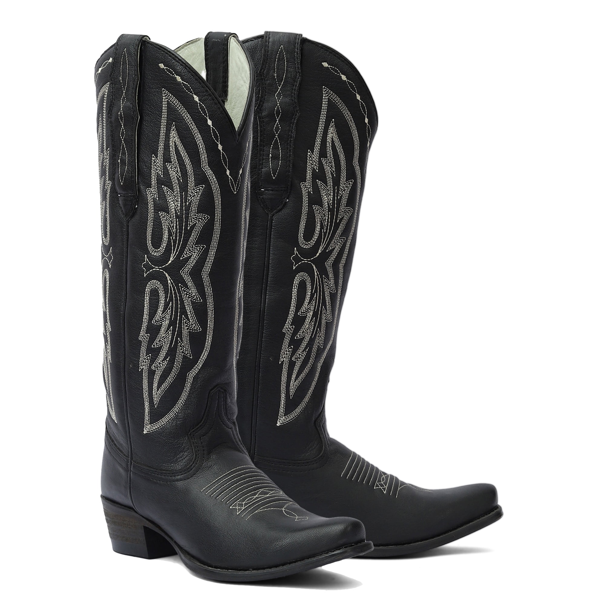TuffRider Women Cody Embroidered Leather Snip Toe Western BootsBlack6 — free download