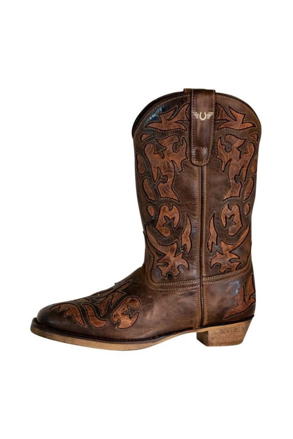 TuffRider Women Jackson Embroidered Leather Square Toe Western Boots