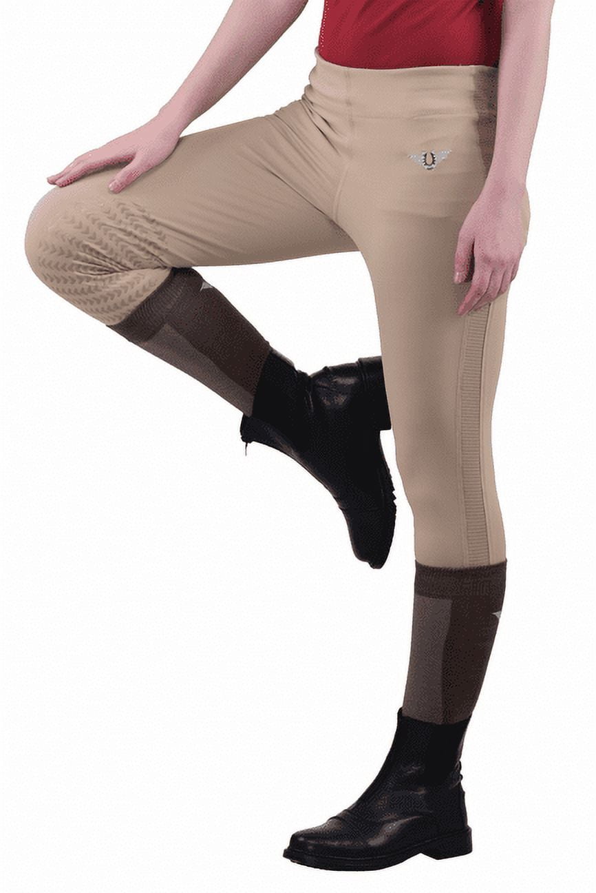 TuffRider Ladies Ventilated Schooling Tights With Free Socks At
