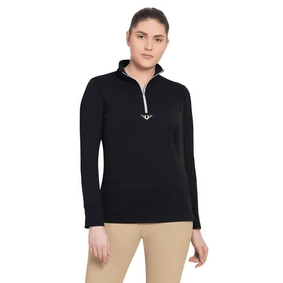 TuffRider Ladies Ventilated Technical Long Sleeve Sport Shirt Black X-Large