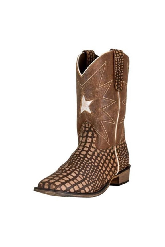 TuffRider Youth Bryce Star Embroidered Printed Square Toe Western Boots